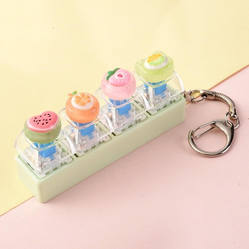 4-Key Fidget Keychain Fruit Push Button Keychain Kawaii Mini Keychain Pendant Travel Companion