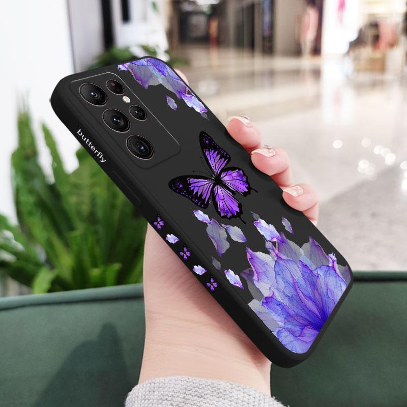 Printed Butterfly Phone Case For Samsung Galaxy S25 S24 S23 S22 S21 S20 Ultra Plus FE S10 S9 S10E Note 20 ultra 10 9 Plus Cover