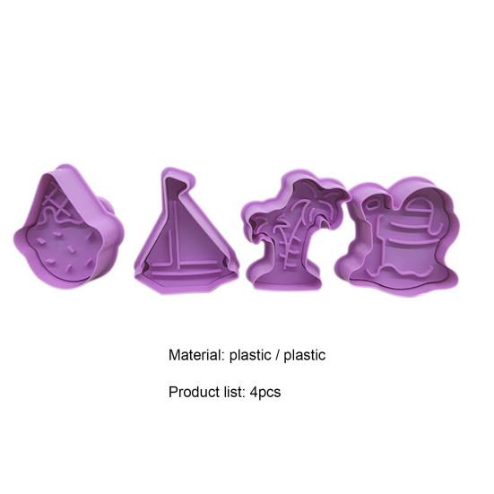 Yousheng 4 шт./комплект формочек для печенья с рисунком из мультфильмов, антипригарная пластиковая форма для выпечки, пресс-форма для кухни