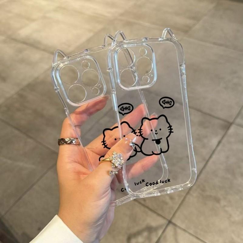 Чехол Line Cat Маленькая талия Кошачье ухо для Apple 17promax Чехол для мобильного телефона Новая модель для IPhone15plus