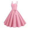 Винтажное женское платье в стиле 50-х годов, однотонное платье с открытой спиной и бретельками трапециевидной формы с большим декором для выпускного коктейля