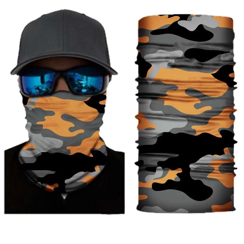 Camouflage Seamless Balaclava Magic Scarf Cycling Outdoors Neck Warmer Tube Half Face Shield Headband Military Army Neckerchief