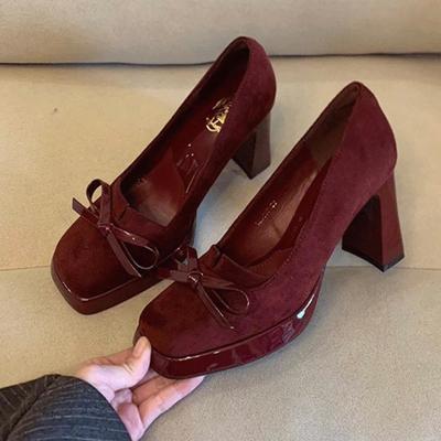 Мэри Джейн Женская обувь Туфли на высоком каблуке Бант Модная обувь Платье Дизайнерские туфли Лето 2025 Новые Мелкие Элегантные Роскошные Chaussure Femme