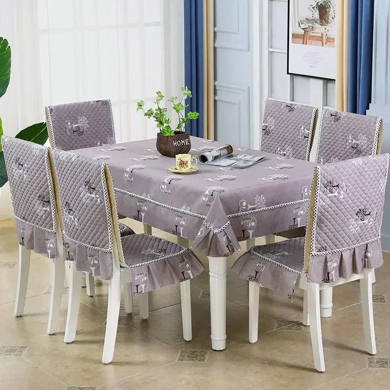Волнистый кружевной чехол на стул с цветочным узором, утолщенная тканевая подушка для обеденного стола, европейский стиль, большой скатерть с цветком, чехол на стул