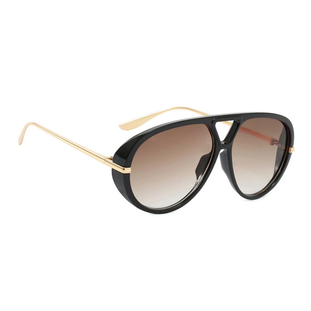 Oversized Aviator Sunglasses For Women Men Retro Vintage Shield Lens UV Protection Lightweight Metal Frame