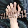 24PCS Short Round Frosted Matte Fake Nails DIY Solid Color Nail Stickers Finished Products Removable Waterproof Wearable Nail Stickers
