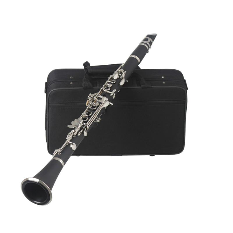 Clarinet ABS 17 Key bB Flat Soprano Binocular Clarinet with Cleaning Cloth Gloves Reeds Screwdriver