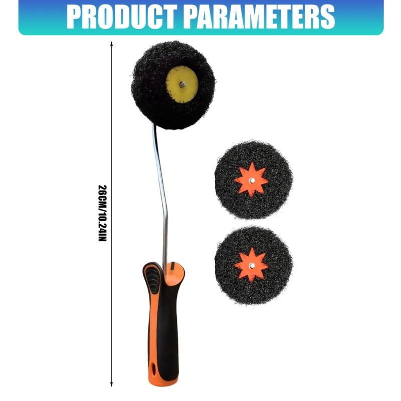 Drywall Corner Compound Roller Shed Resistant Corner Drywall Mud Roller Edge Paint Brush For Professional Mudding