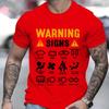 T Shirt for Men Clothing Funny Car Warning Signs Design Men's T-shirts Short Sleeve Summer Tee Shirts Clothes Y2k Tops Camisetas T-Shirts Men’s
