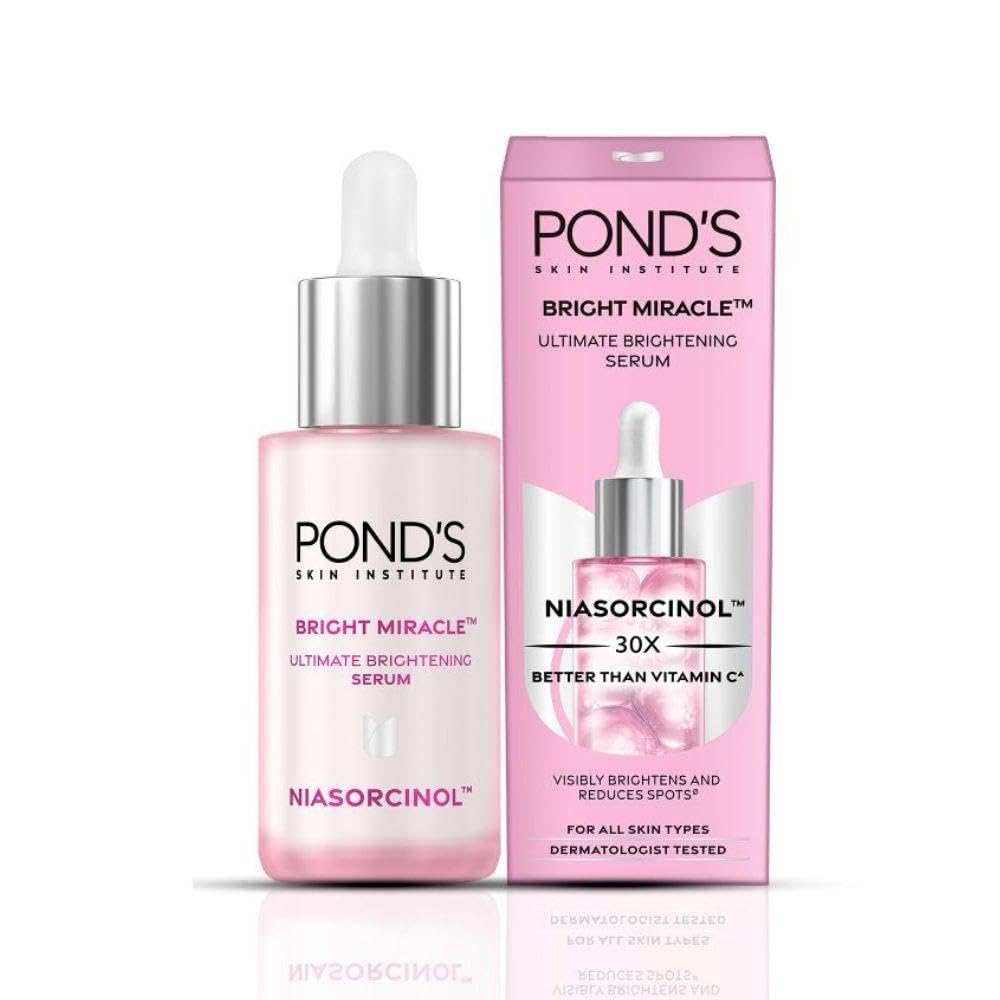 Сыворотка Pond's Bright Miracle для ultimate осветления с ниасорцинолом | В 30 раз эффективнее витамина С | Для заметно более светлой кожи без пятен за 1 неделю | Li