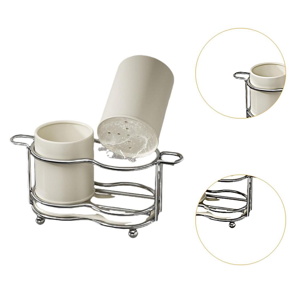 Подставка для кухонных принадлежностей Подставка для столовых приборов Металлическая Устойчивое основание Органайзер Подставка для столового серебра для