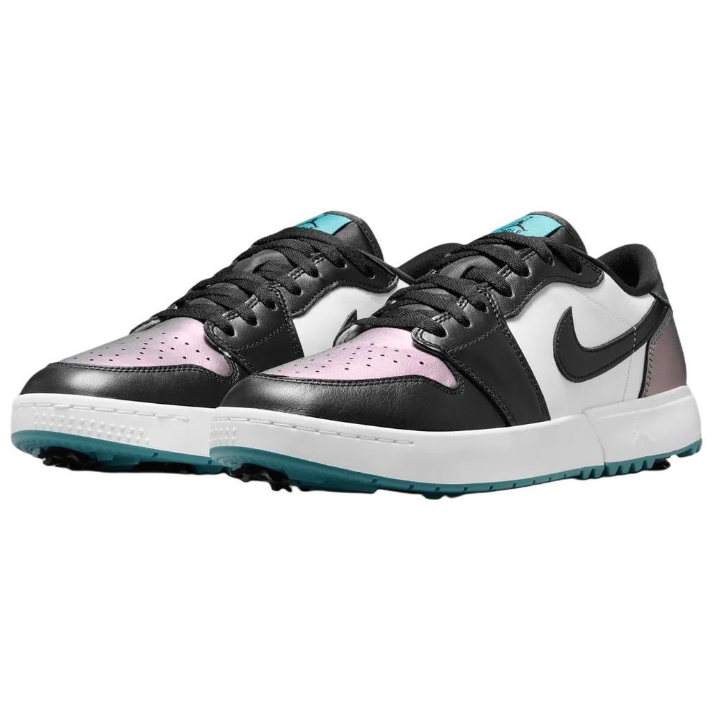 Кроссовки Air Jordan 1 Low Golf Chameleon Унисекс Черный Минеральный-Бирюзовый Черный-Белый IQ3417-300