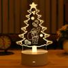 Christmas Decorations for Home Tree Elk Christmas 3D Acrylic USB Night Light Xmas Gift Navidad 2021 New Year Home Decore Garland