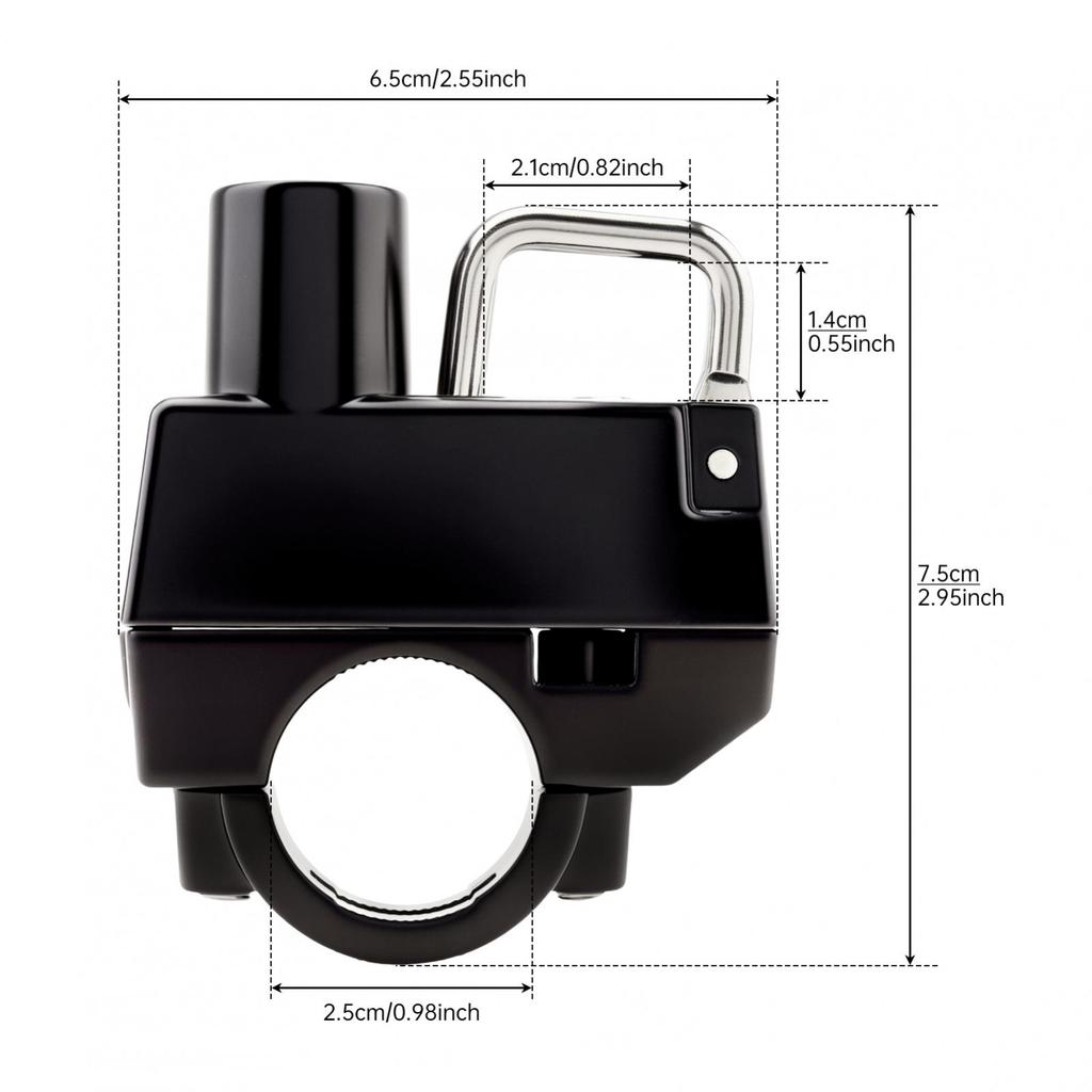 2pcs 22-25mm Anti-Theft Helmet Lock Heavy Duty Motorcycle Scooter ATV Includes 4 Keys D Circle Buckle Keychain