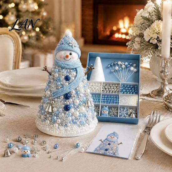 Handmade Gift for Craft Lovers DIY Beaded Tree Kit Adults, Christmas Bead Kit, Holiday Activity Relaxation 3D Ornament Tabletop Mantel Decoration