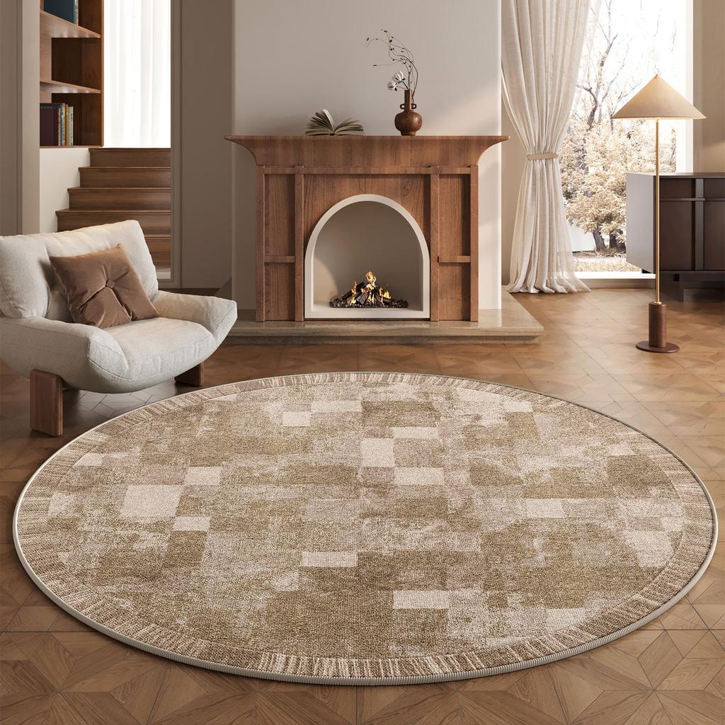 American Round Carpet Living Room Crystal Velvet WearResistant DirtResistant Easy To Take Care Of Sofa Coffee Table Blanket NonSlip Floor Mat