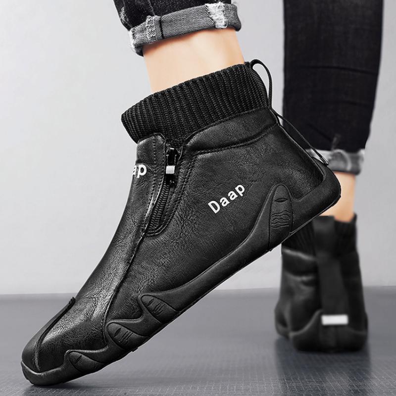 Высокие повседневные туфли для мужчин, высококачественные водонепроницаемые мужские ботинки, модная удобная рабочая обувь, нескользящие мужские ботильоны