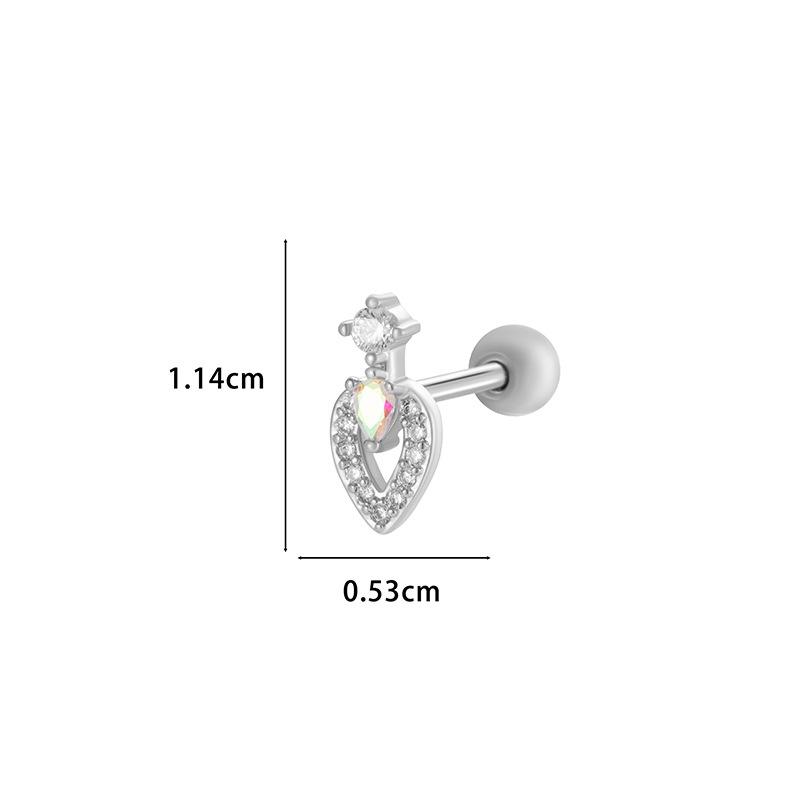 Хенсон Медь Цирконий Геометрические Серьги-цветы Нержавеющая сталь Пирсинг хряща Пусеты
