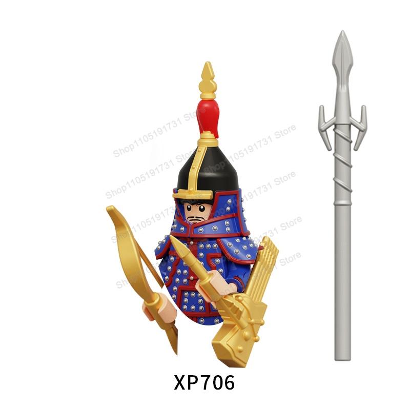 MOC Фигурки Китайских Солдат Строительные Блоки Замок Династии Шанчжоу Династии Цинь Воин Рыцари Армейские Аксессуары Кирпичики Игрушки