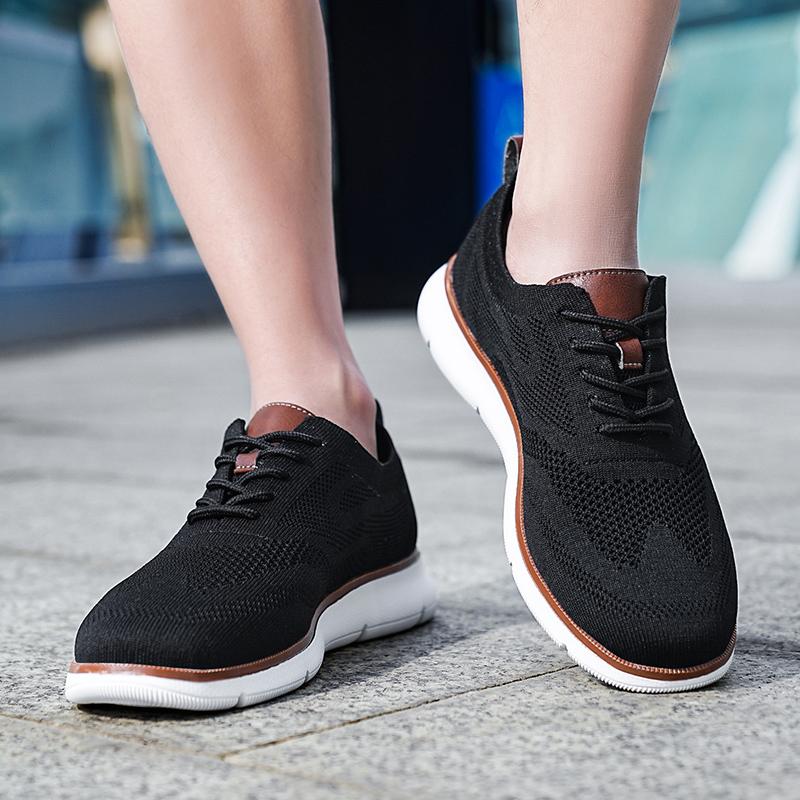 Модные мужские повседневные туфли в ретро-стиле, легкие вязаные кроссовки для ходьбы, дышащая сетка, уличные туфли на плоской подошве для путешествий