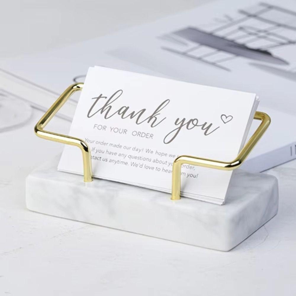 Marble Material Metal Business Card Holder Business Card Display Stand Meeting Gifts