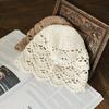 Elegant Hand Crochet Cotton Beret Knits Baotou Painter Ms Hat Brim WOMEN HOLLOW HAT