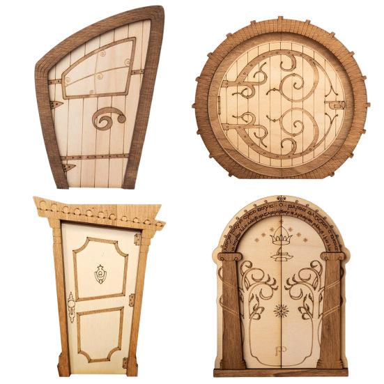 Мини деревянная дверь, дверь в виде сказочного домика, дверь в стиле ретро с микроландшафтным декором для поделок своими руками, миниатюрные книжные полки для сада