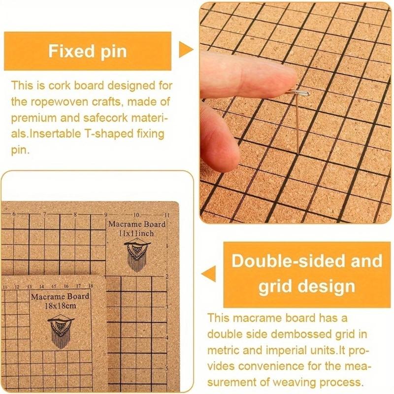 Crafting Grid Board with Instruction Lightweight Project Pad for String Projects Reusable and Handy Braiding Board