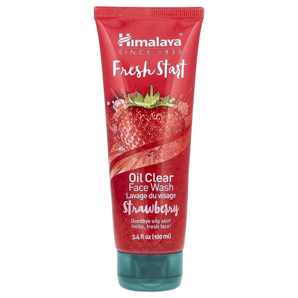 Himalaya, Fresh Start, очищающее средство для лица с маслом, клубника, 3,4 жидких унции (100 мл)