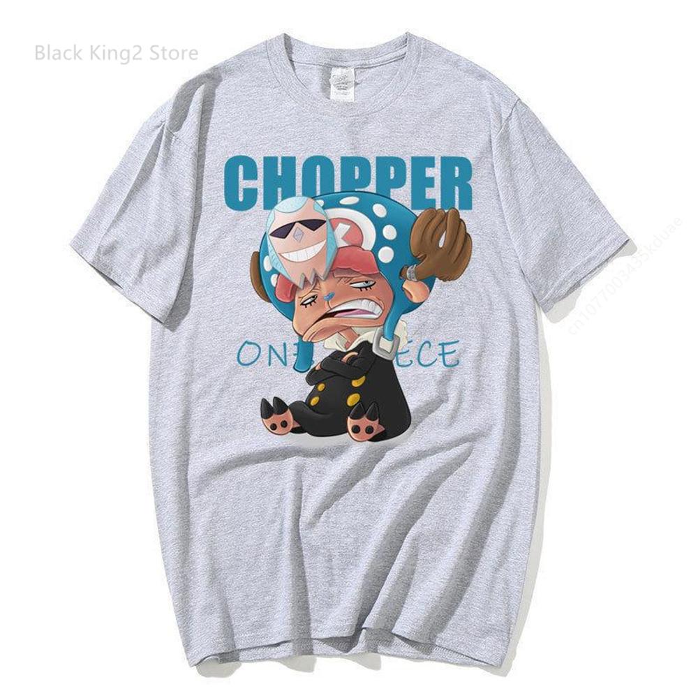 Футболка с рисунком аниме Chopper Manga Kawaii Мужская футболка с японским принтом аниме Хлопковые футболки с коротким рукавом для мужчин и женщин