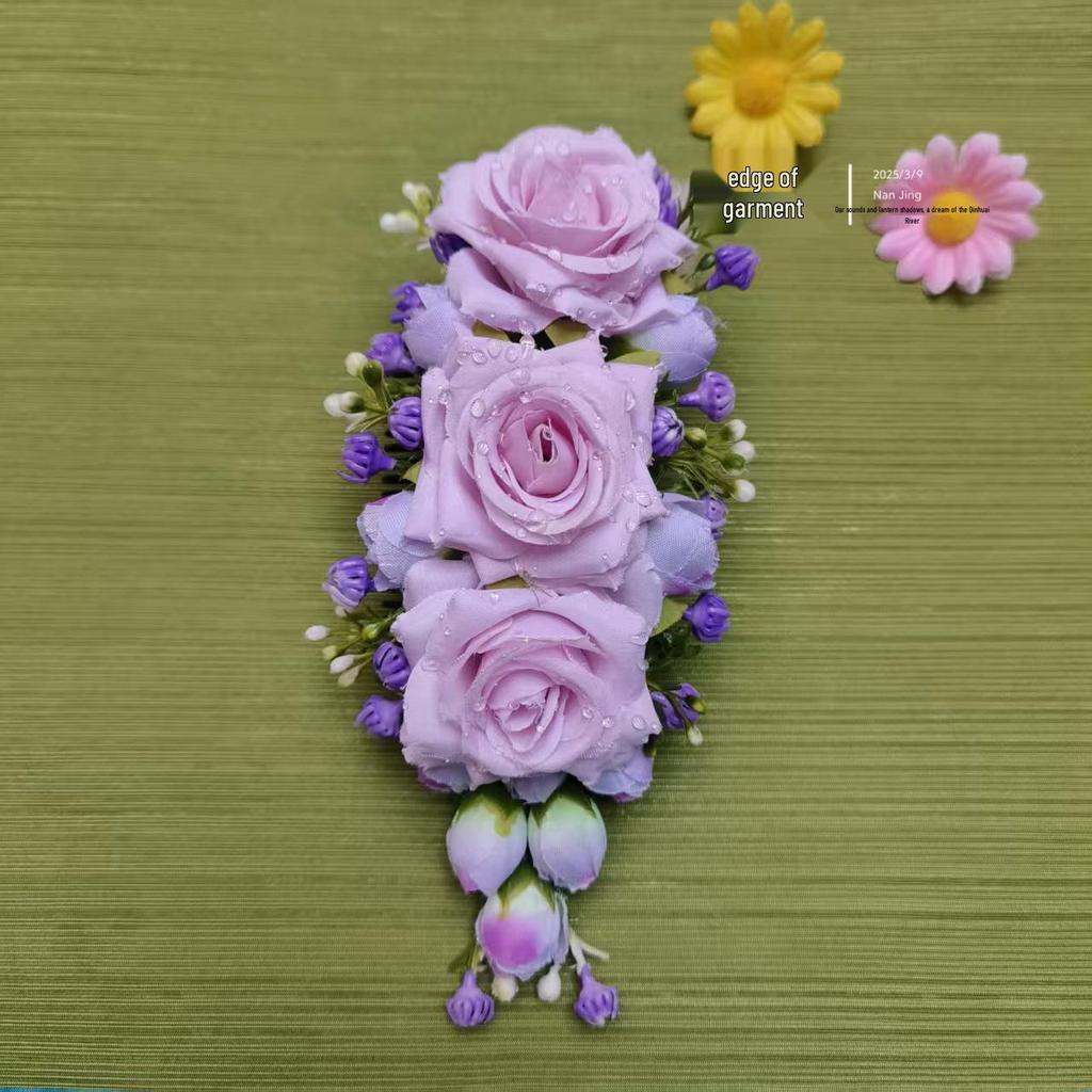 Юньнаньский этнический гребень для волос с головным украшением - Ручная работа, головной убор для тайского танца и аксессуар для выступления в фотостудии