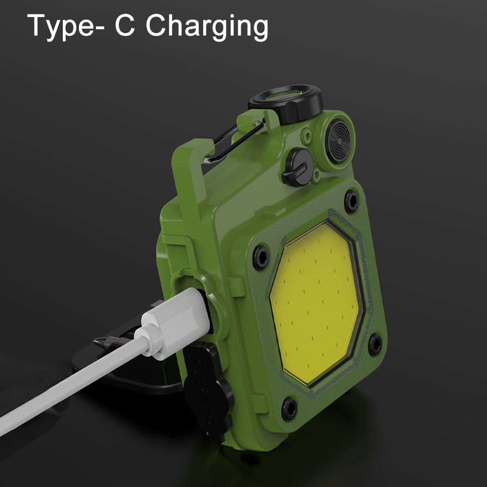 Портативный мини-фонарик USB, небольшой светодиодный фонарик COB, перезаряжаемый брелок с магнитной основой для рыбалки, прогулок, кемпинга