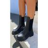 Женские эластичные повседневные черные ботинки на нескользящей подошве (БАЗА 5 СМ)