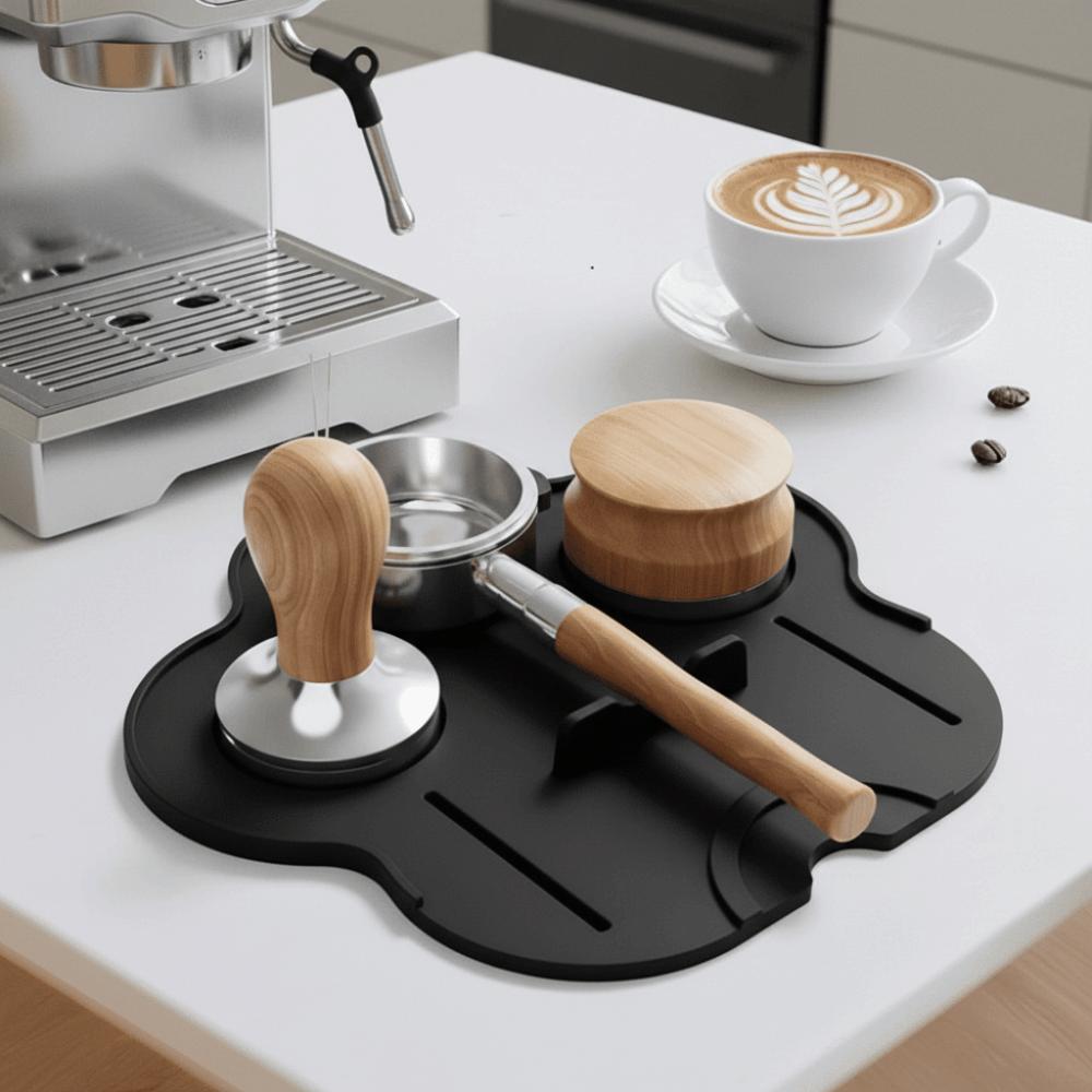 Silicone Material Coffee Tamper Mat Non-Slip Cat Paw Shaped Coffee Powder Press Seat Thick Durable Space Saving