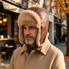 Зимняя пилотская шапка из искусственной кожи, меховая шапка-ушанка, ушанка с ушами, плюшевая подкладка, ветрозащитная, модная, повседневная, теплая, ретро, пушистая, с ушами для