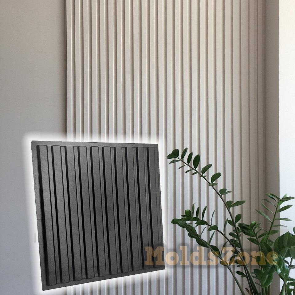 3D Wall Panel Mold for Gypsum, Plaster or Concrete Tile for Decorative Wall Panels 'Parallels'