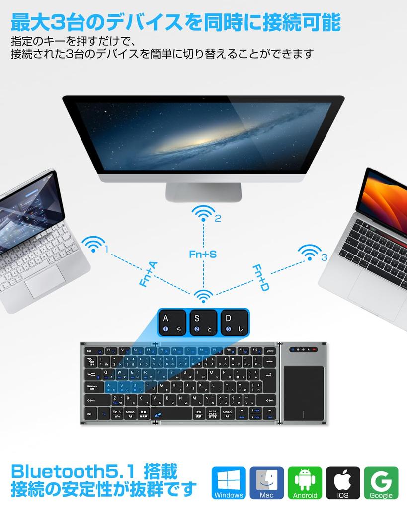 Складная Bluetooth-клавиатура Ewin JIS TWK-02
