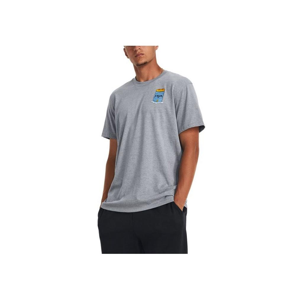 Under Armour Футболка с коротким рукавом и принтом мультфильма Water Cooler Training, мужские топы, серая 1379555-035