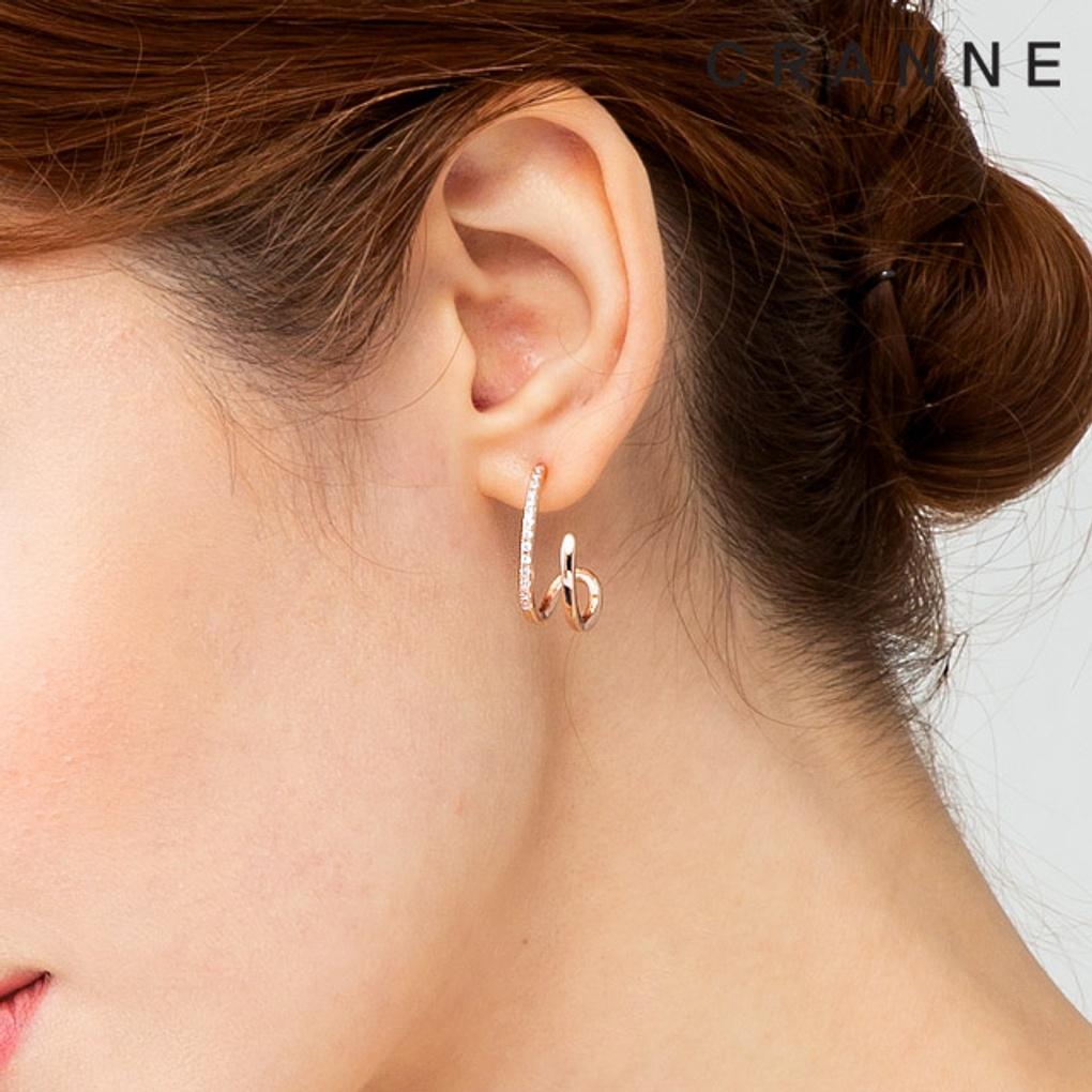 Серьги-кольца 14K Line (Позолоченный) C24EGF093