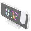 RGB Digital Alarm Clock Mirror Surface Adjustable Brightness Modern Desk Clock with 180 Degree