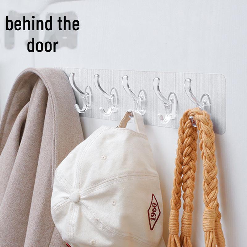 Крючок для одежды с шестью звеньями, не требующий прокалывания: Прочный, утолщенный дверной крючок для одежды