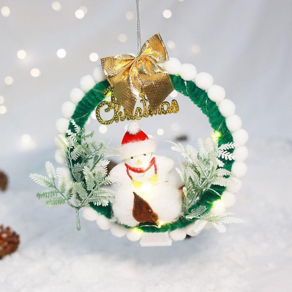 New Year Gifts Xmas Decorations With Lights Pendant Ornament DIY Wreath Materials Home Decoration
