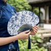 Retro Mini Shell Fan Portable Chinese Style Fan Decorative Folding Hand Fan  Photo Prop