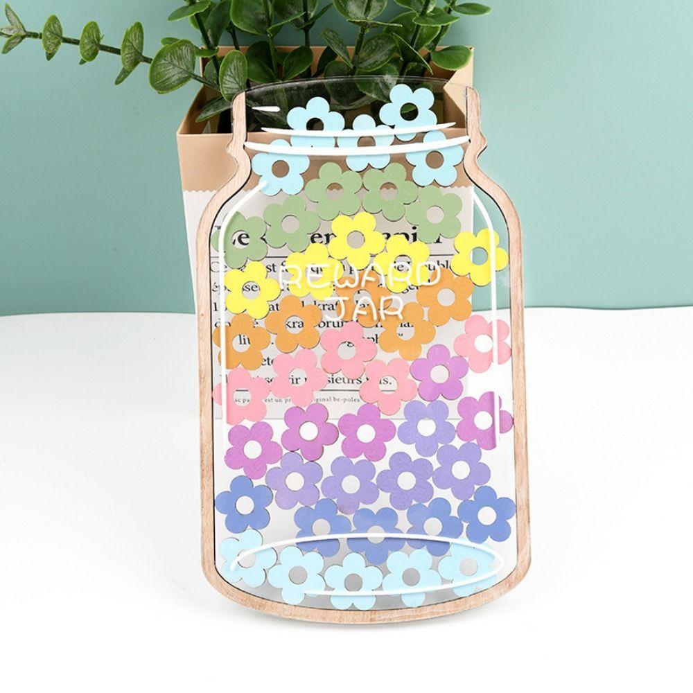 Wooden Desktop Ornament Multicolor Kids Reward Savings Bottle  Study Motivation