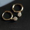 Elegant 14K Gold Plated S925 Sterling Silver Hoop Earrings with Cubic Zirconia and Sterling Silver Ear Backs.