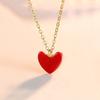 Little Red Heart Necklace Women's Clavicle Chain Temperament Love Pendant Trendy Simple Neck Chain