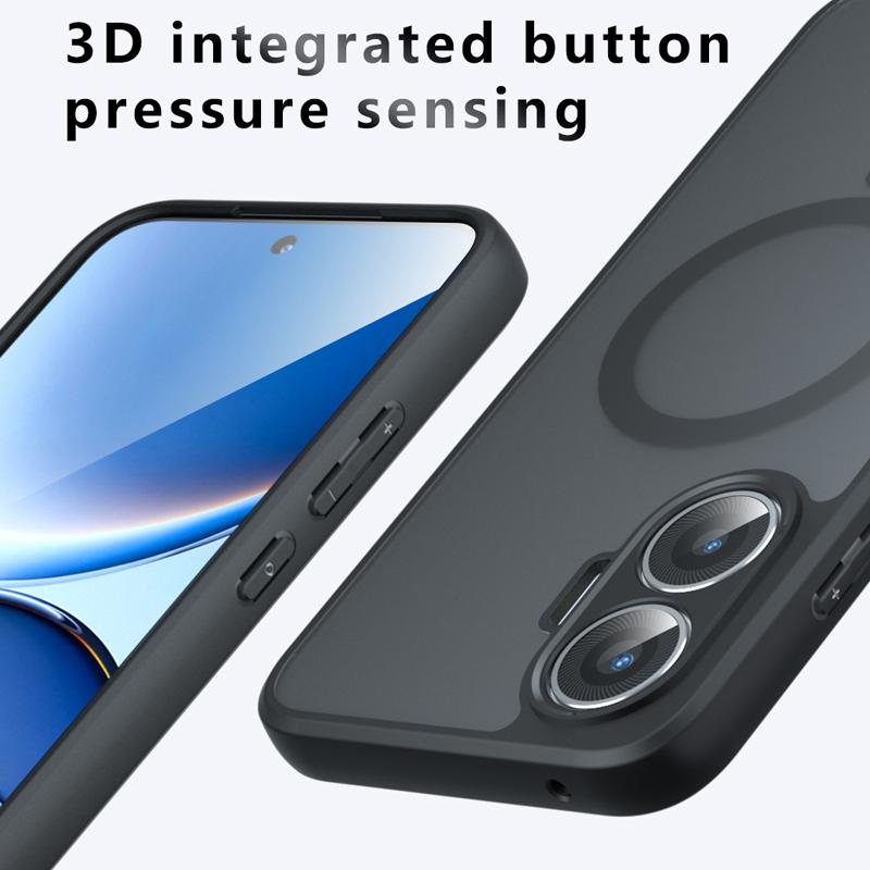 Для Xiaomi POCO F7 Чехол Противоударный Магнитный Матовый ПК+ТПУ Защита от отпечатков пальцев Полупрозрачная Крышка для Redmi Turbo4 Pro