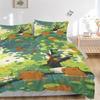3PCs Capybara, Forest Design Cover Set, Breathable Fabric, Machine Washable (1 Duvet Cover + 2 Pillowcases) (Without Quilt) yy250911172