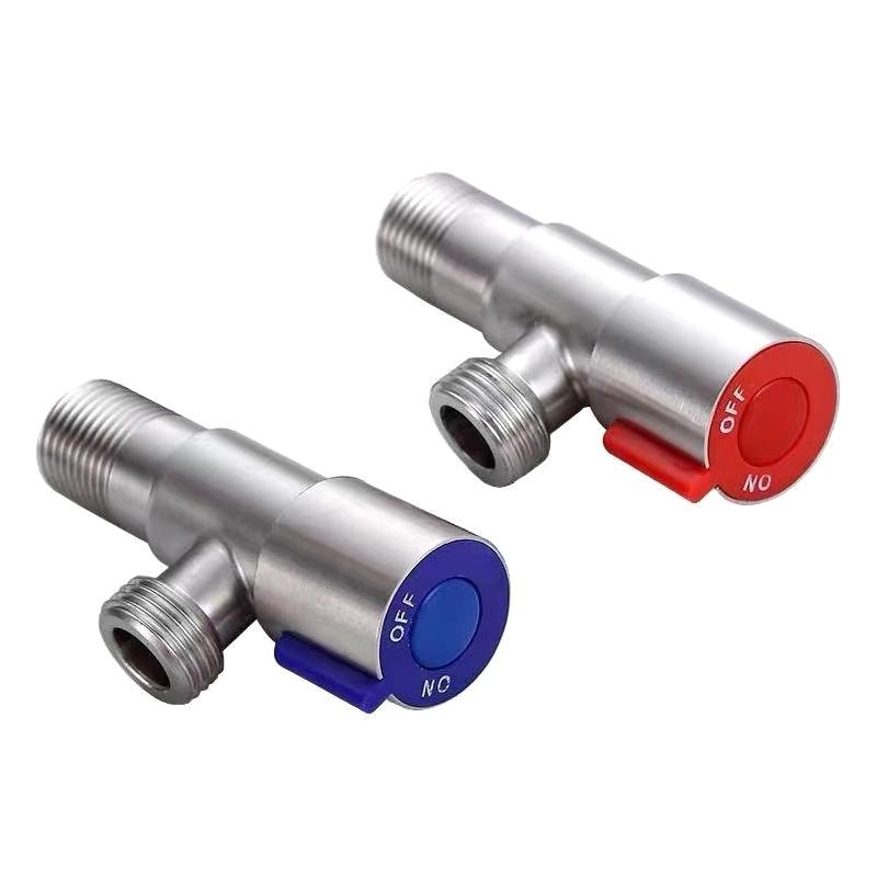 Трехходовой кран Туалетный запорный кран для воды Кран для водонагревателя 201 Нержавеющая сталь Кран для горячей и холодной воды для ванных комнат, кухонь, туалета