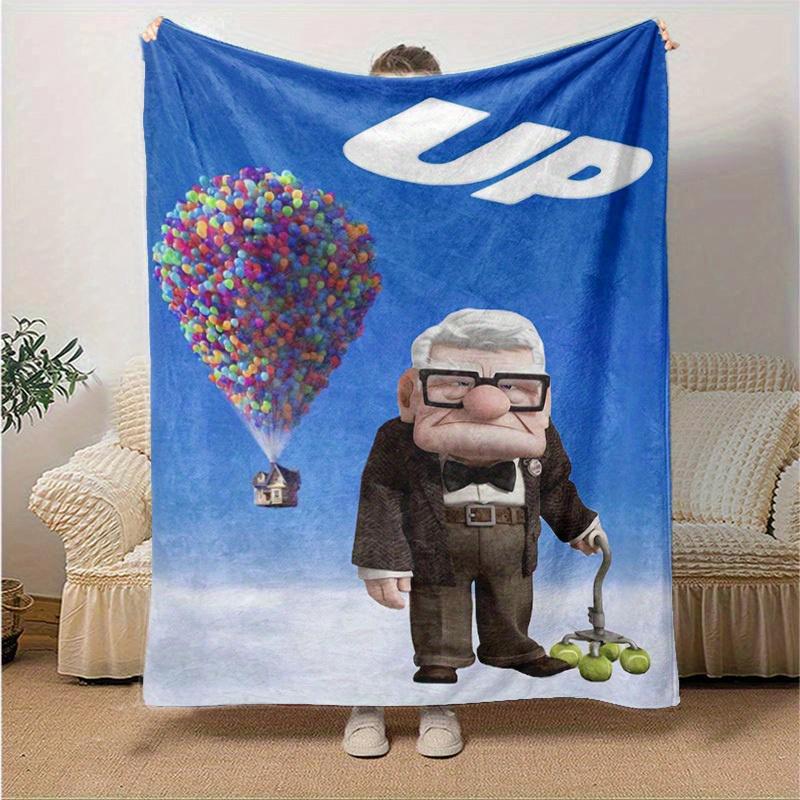 1pc, Up Home Decor Balloon House Blanket Outdoor Throw for Couch, Bedroom, Living Room, Travel, Camping